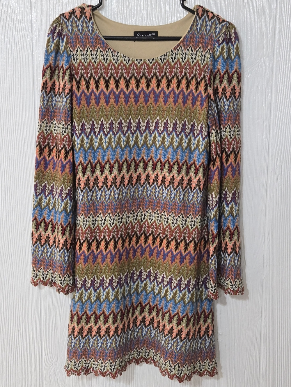 Basically Me boutique dress Boho Chevron Size L